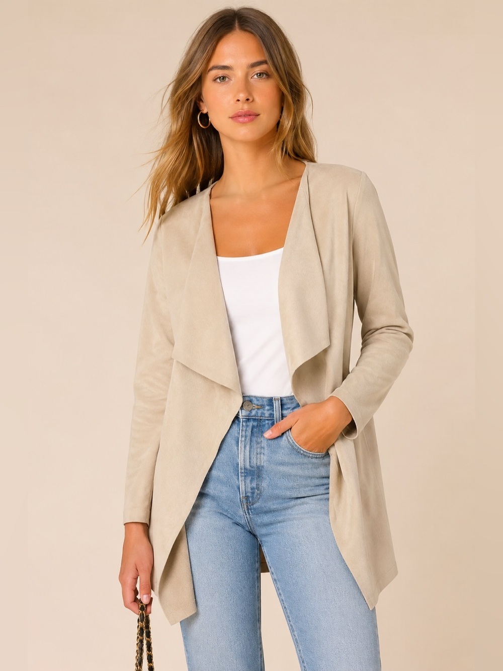 Gretchen Scott size XS faux suede sweater camel tan color cardigan like new
